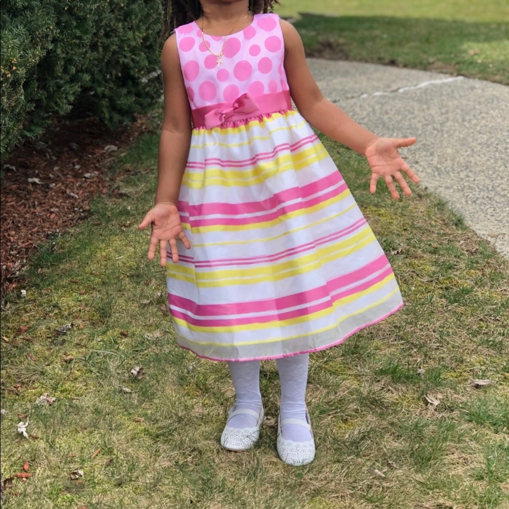 Girls Stripes Formal Dress